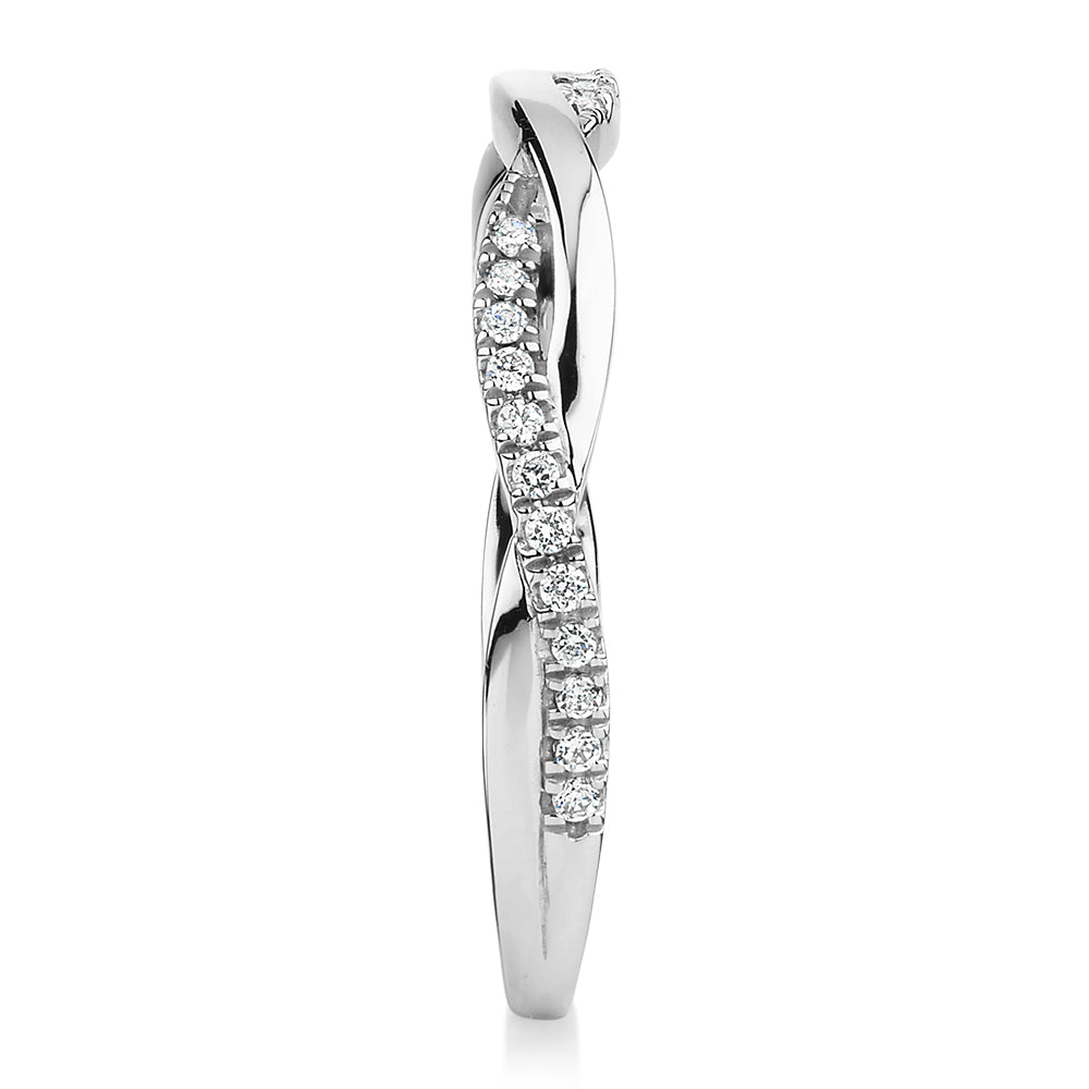 Round Brilliant wedding or eternity band in 14 carat white gold