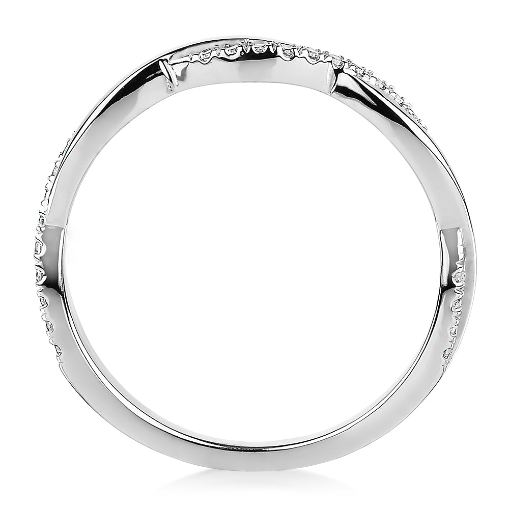 Round Brilliant wedding or eternity band in 14 carat white gold