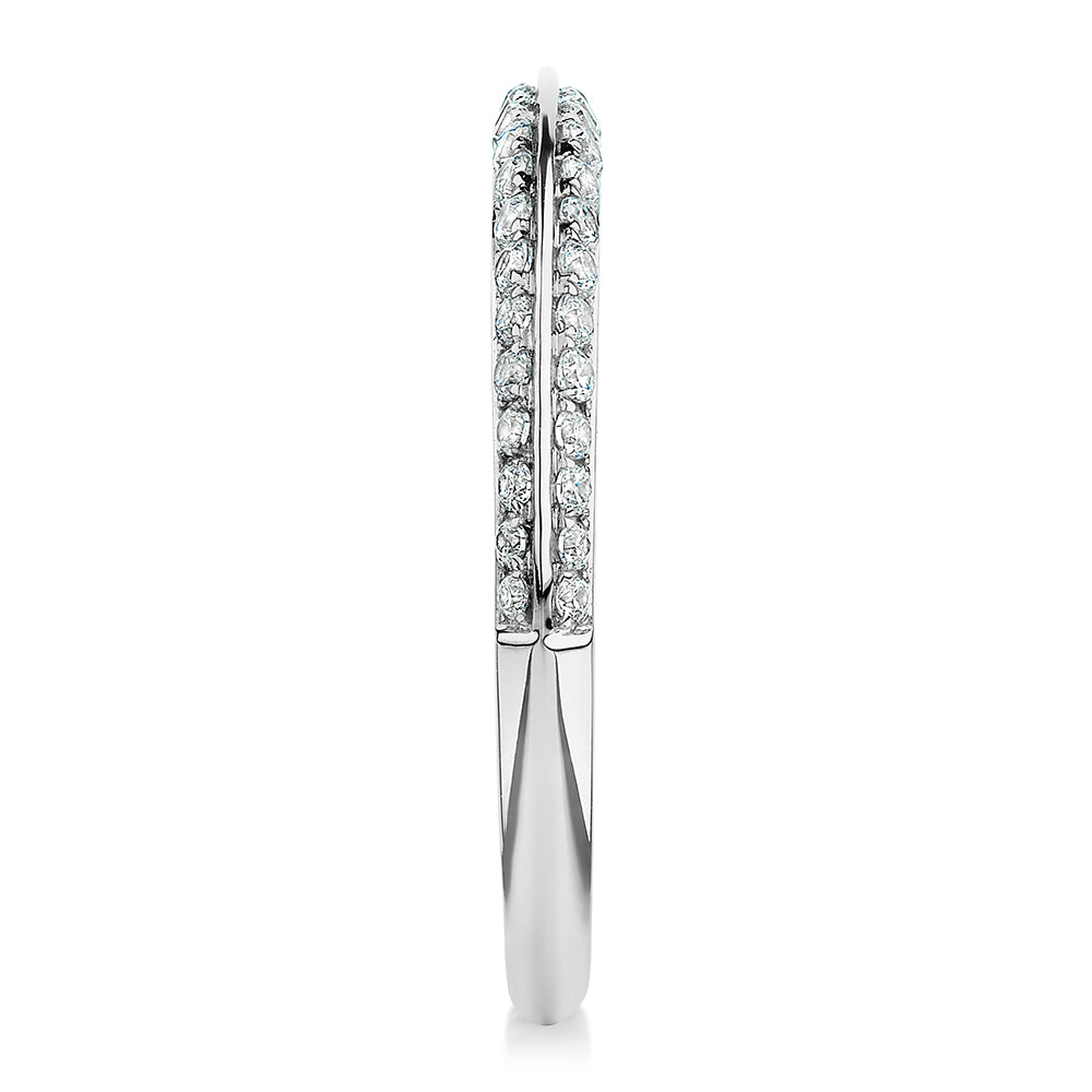 Wedding or eternity band with 0.35 carats* of diamond simulants in 14 carat white gold