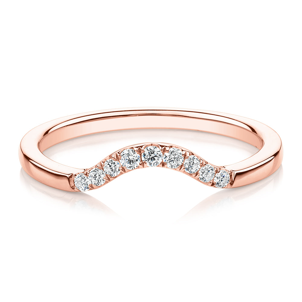 Wedding or eternity band in 10 carat rose gold