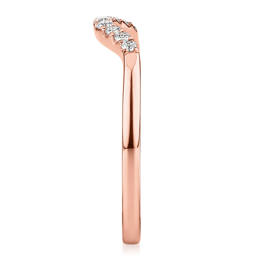 Wedding or eternity band in 10 carat rose gold