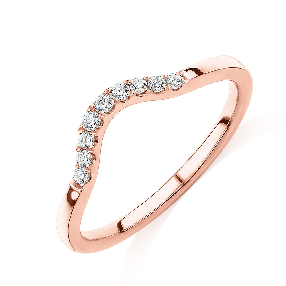 Wedding or eternity band in 10 carat rose gold