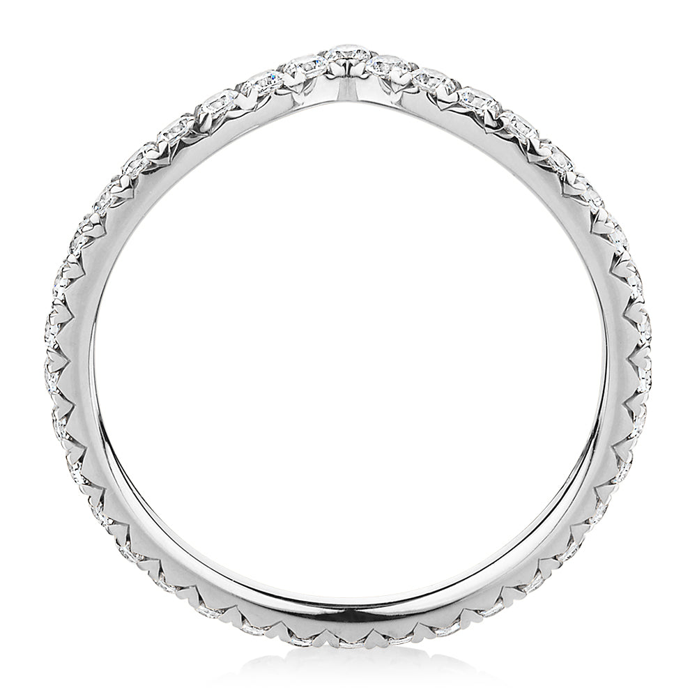All-rounder eternity band with 0.57 carats* of diamond simulants in 10 carat white gold