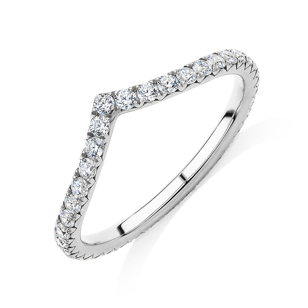 All-rounder eternity band with 0.57 carats* of diamond simulants in 10 carat white gold
