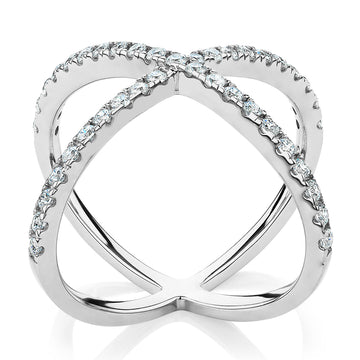 Dress ring with 0.45 carats* of diamond simulants in sterling silver secondary view