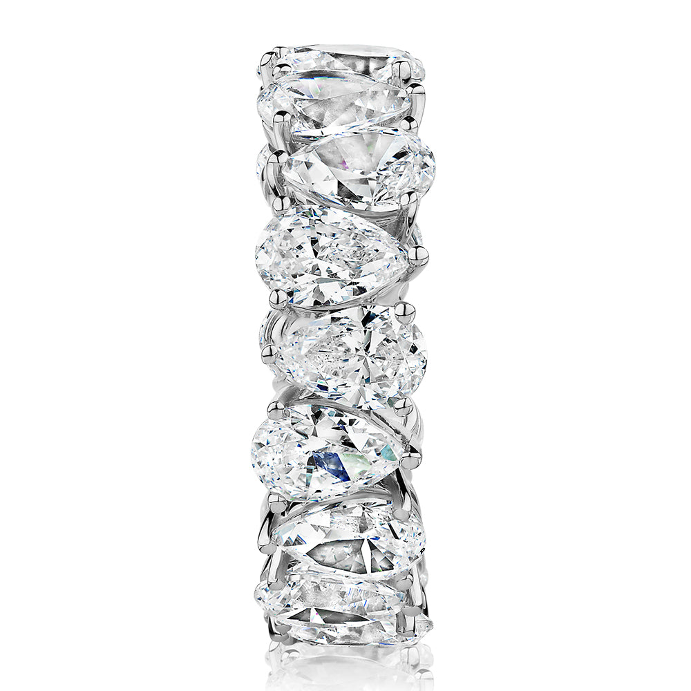 All-rounder eternity band with 7.02 carats* of diamond simulants in 10 carat white gold