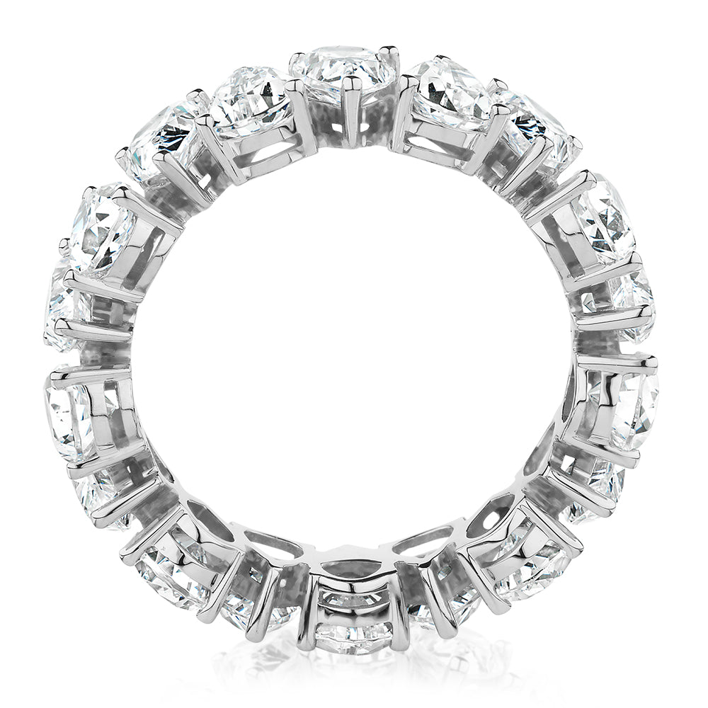 All-rounder eternity band with 7.02 carats* of diamond simulants in 10 carat white gold