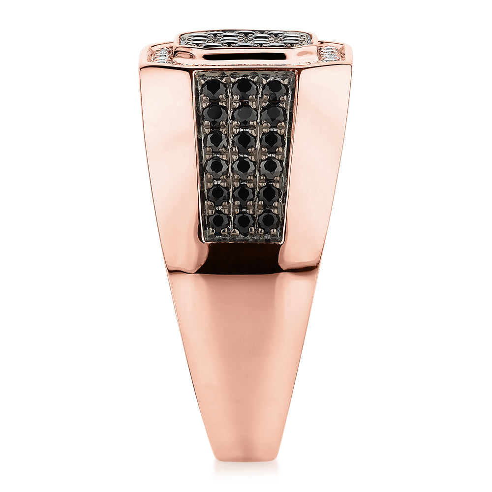 Dress ring with 0.66 carats* of diamond simulants in 10 carat rose gold