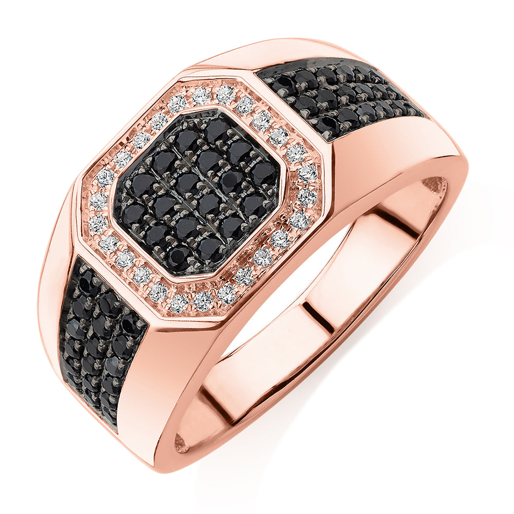 Dress ring with 0.66 carats* of diamond simulants in 10 carat rose gold