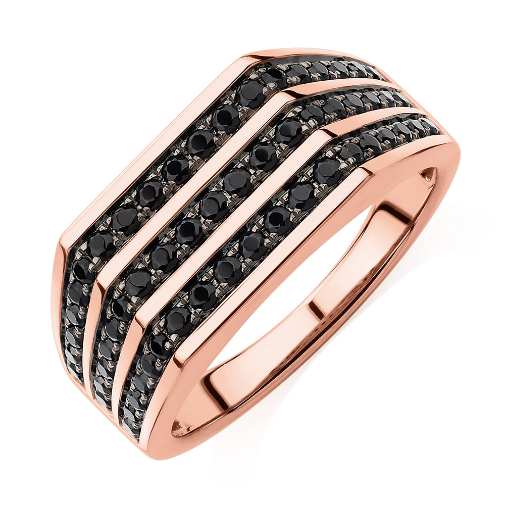 Dress ring with 0.74 carats* of diamond simulants in 10 carat rose gold