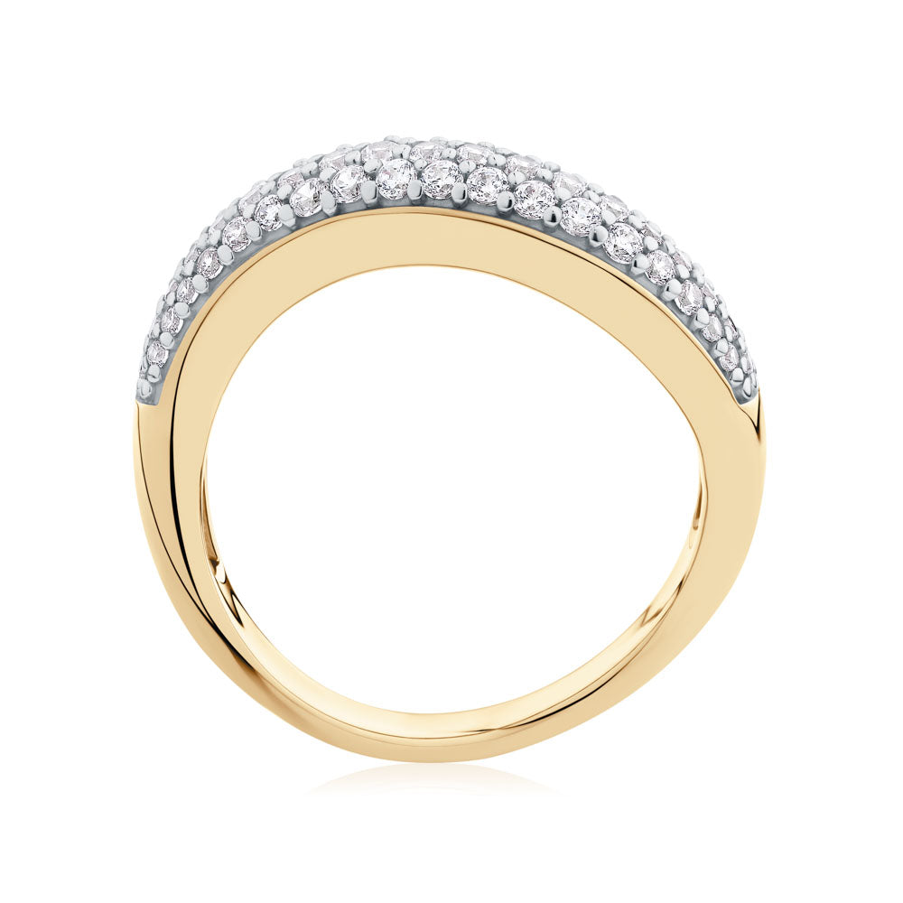 DUO Dress ring with 0.53 carats* of Signature Simulants in 18 carat yellow gold vermeil