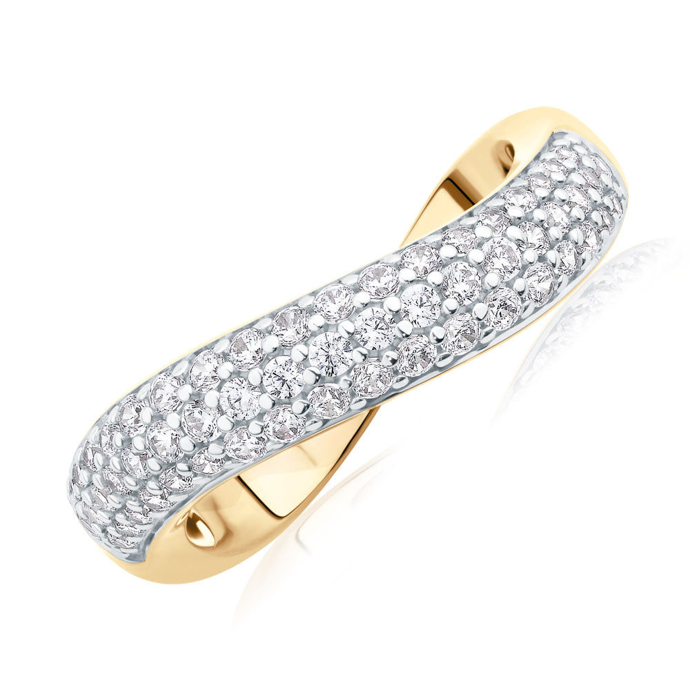 DUO Dress ring with 0.53 carats* of Signature Simulants in 18 carat yellow gold vermeil