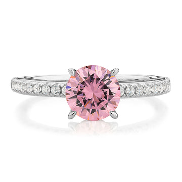 Dress ring with 2.28 carats* of diamond simulants in sterling silver