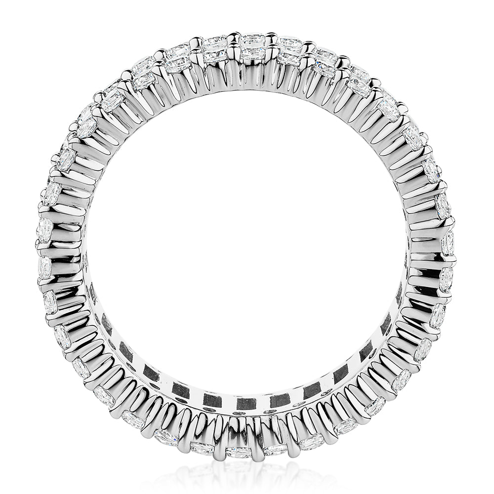 All-rounder eternity band with 5.4 carats* of diamond simulants in 10 carat white gold