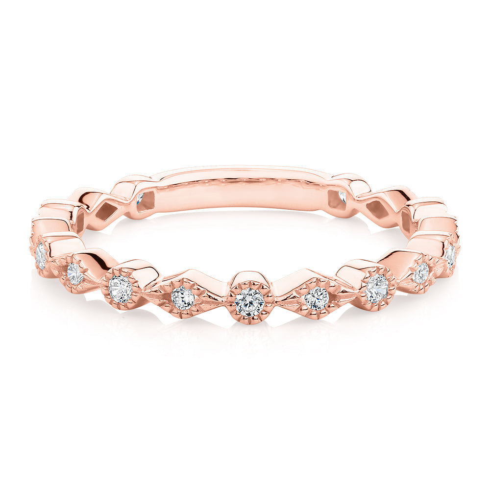 Wedding or eternity band in 10 carat rose gold