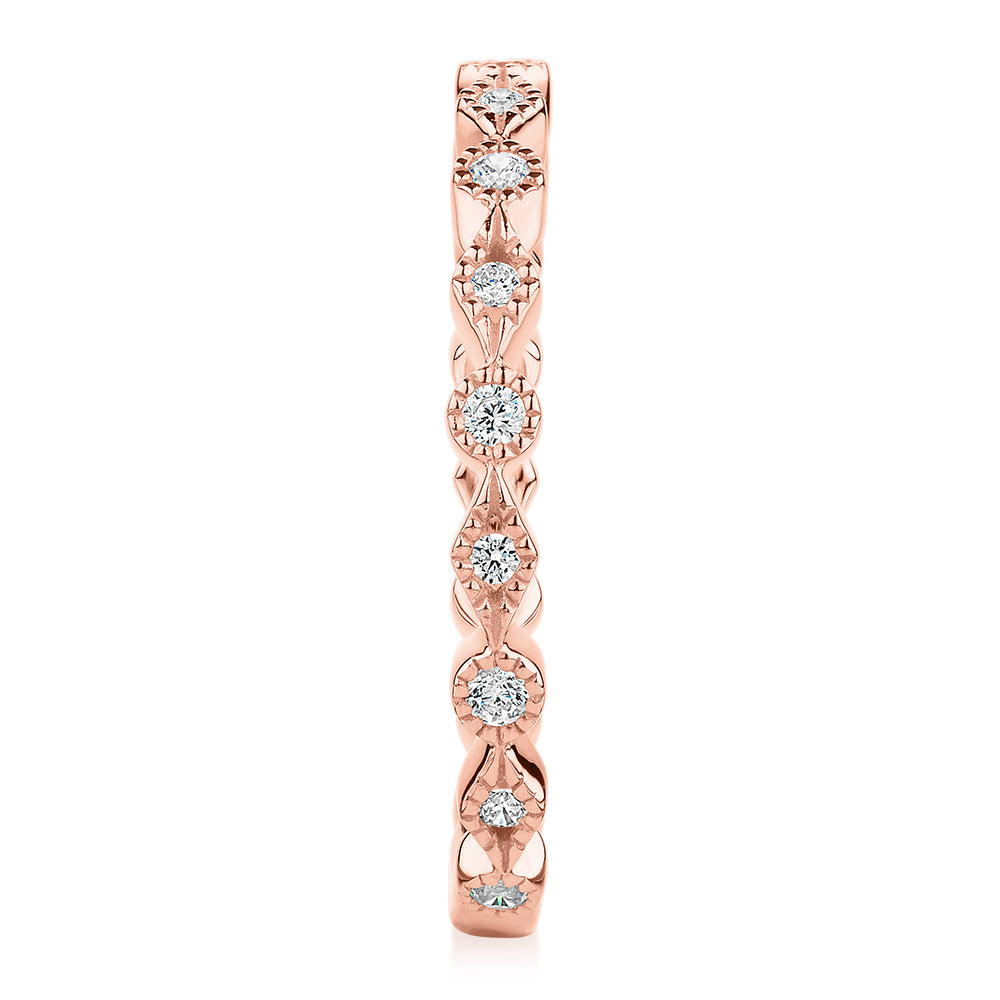 Wedding or eternity band in 10 carat rose gold