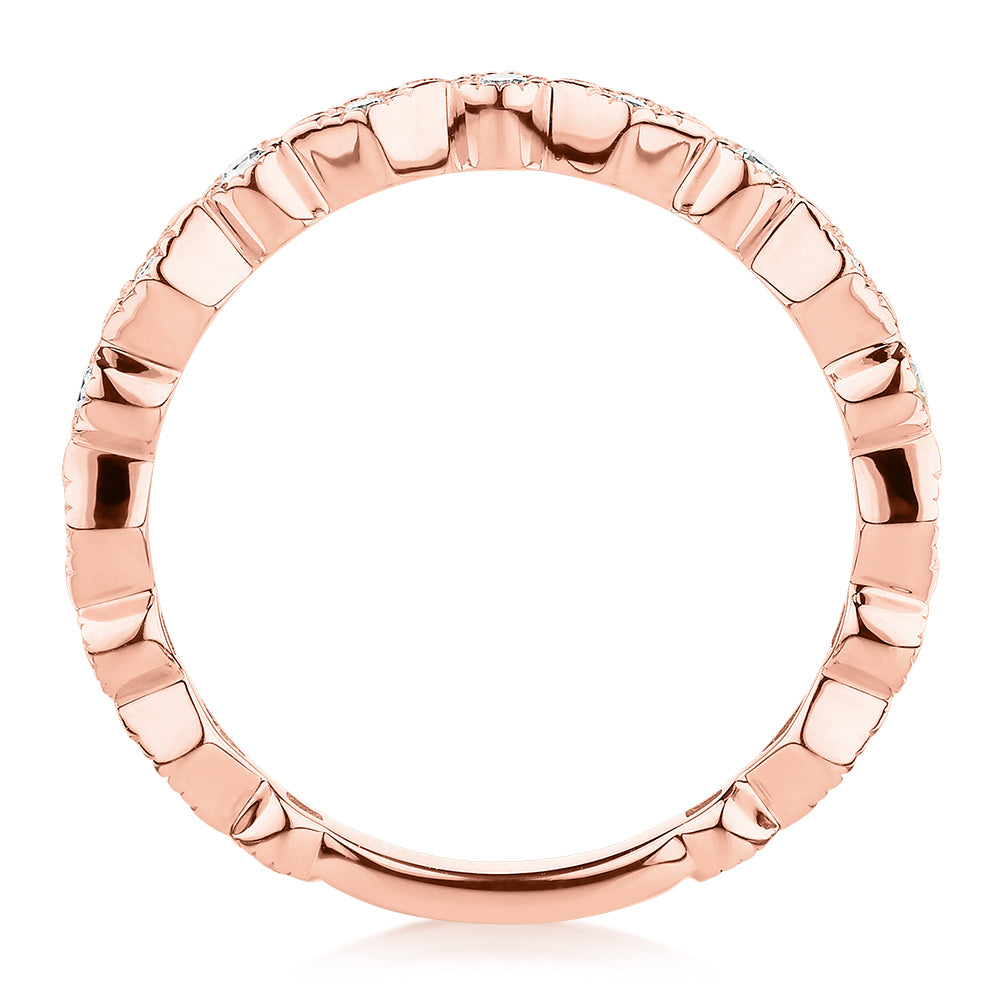 Wedding or eternity band in 10 carat rose gold