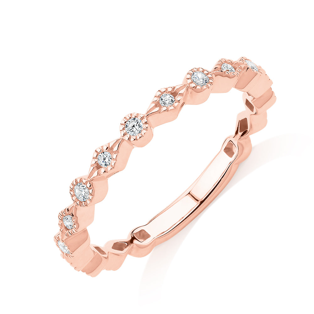 Wedding or eternity band in 10 carat rose gold