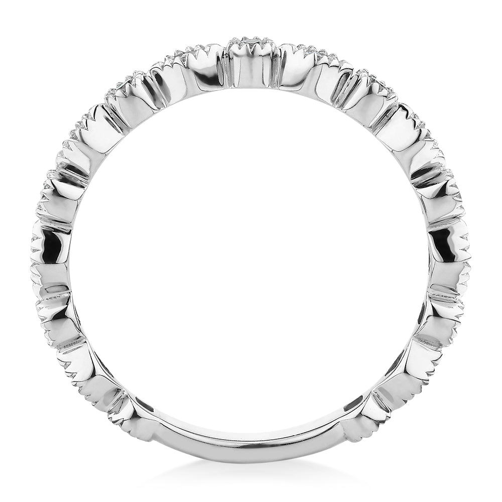 Wedding or eternity band in 10 carat white gold