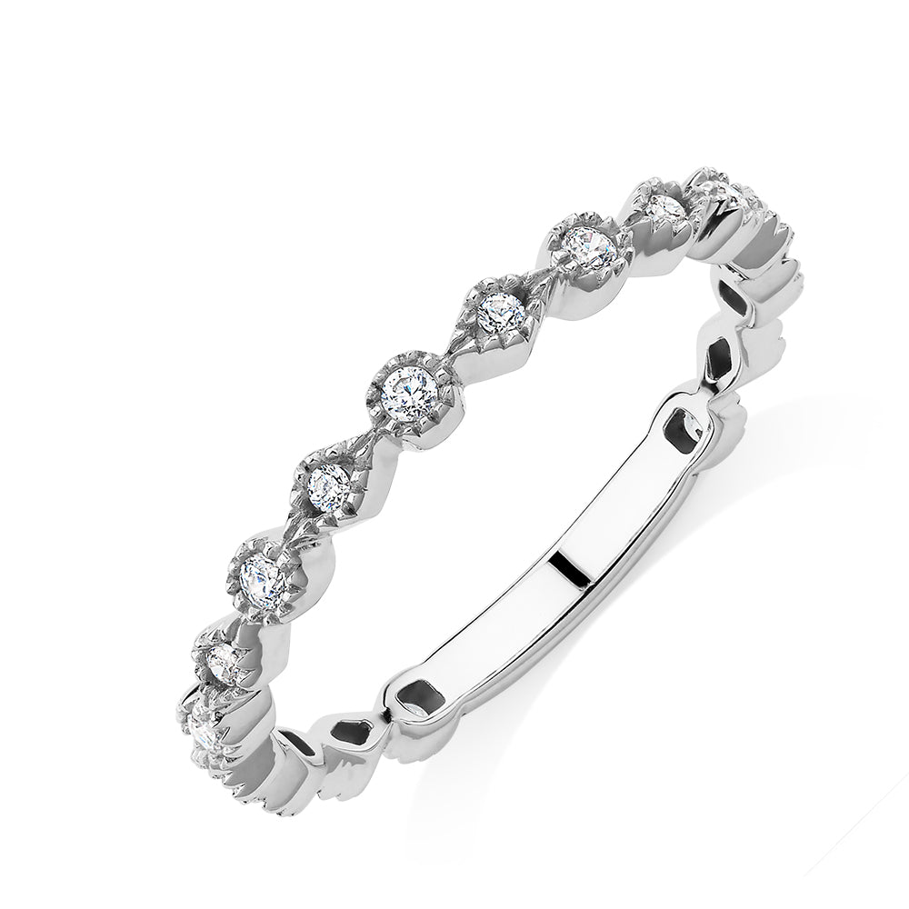 Wedding or eternity band in 10 carat white gold
