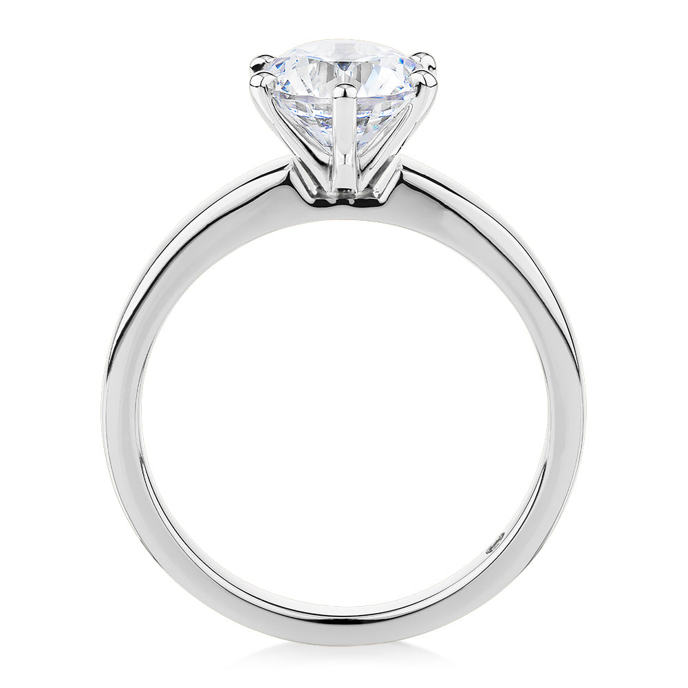 Signature Simulant Diamond 1.50 carat* round brilliant solitaire engagement ring in 14 carat white gold
