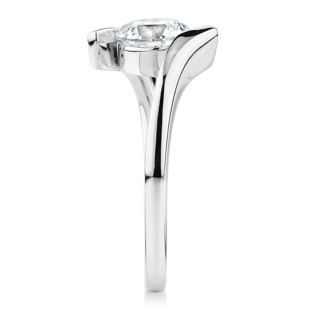 Premium Certified Lab-Grown Diamond, 1.00 carat round brilliant solitaire engagement ring in 10 carat white gold