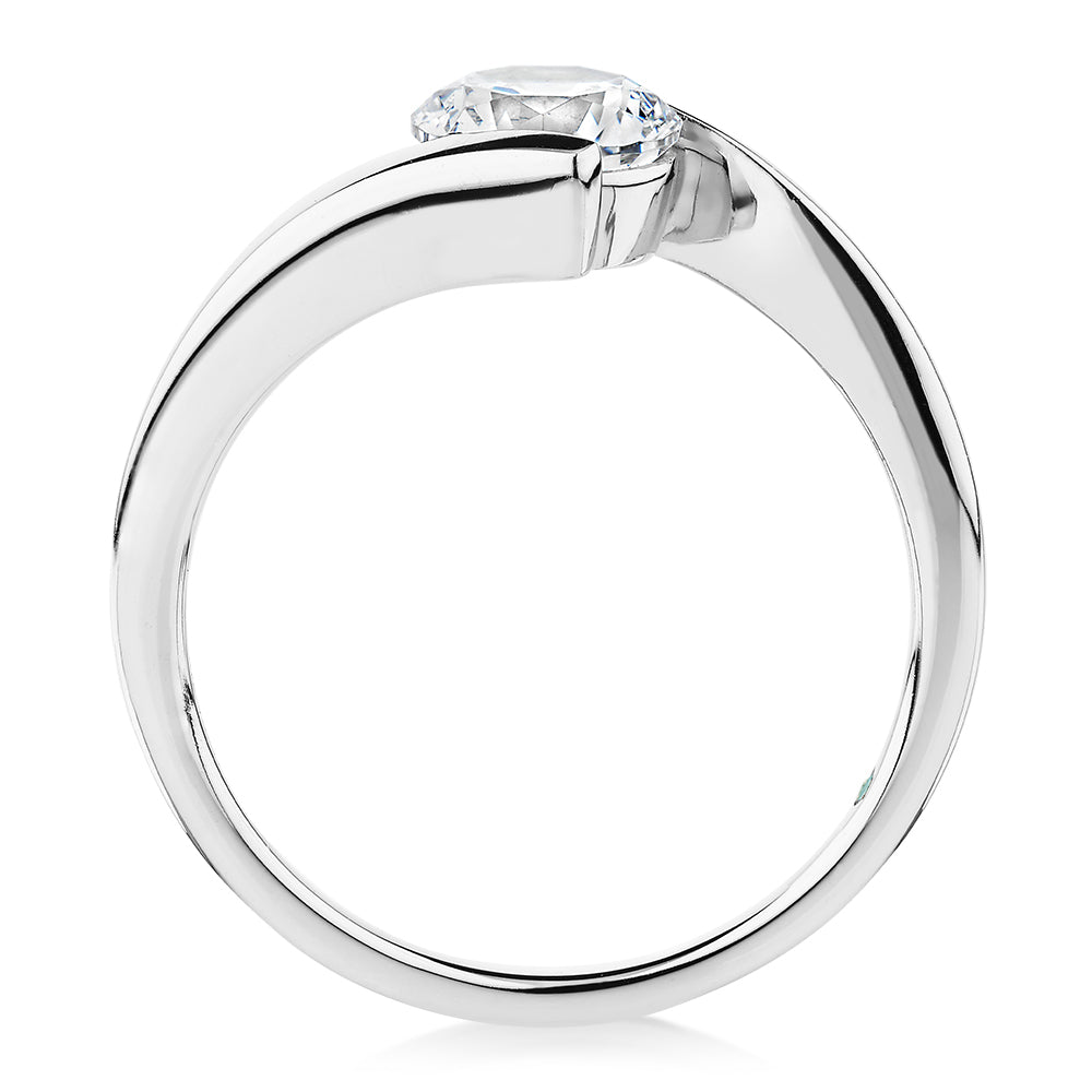 Premium Certified Lab-Grown Diamond, 1.00 carat round brilliant solitaire engagement ring in 10 carat white gold
