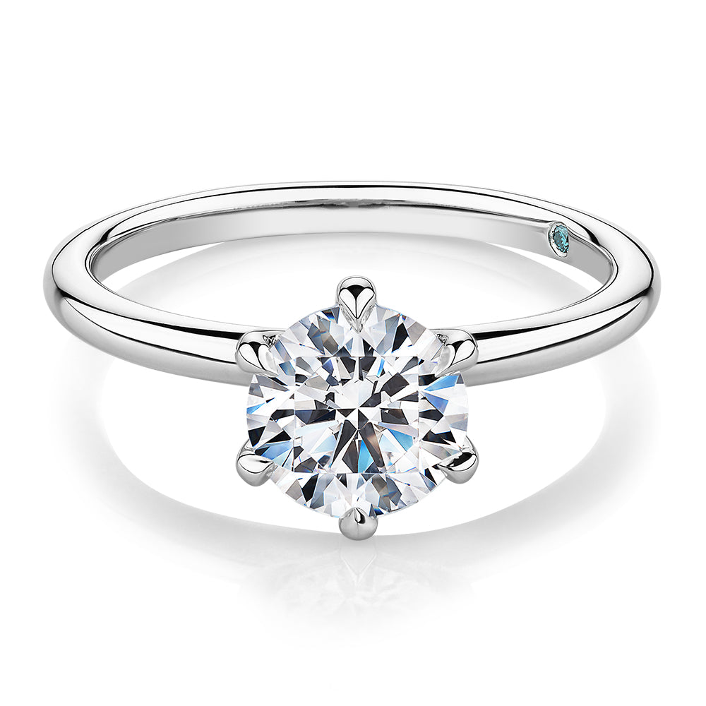 Premium Certified Lab-Grown Diamond, 1.50 carat round brilliant solitaire engagement ring in 18 carat white gold