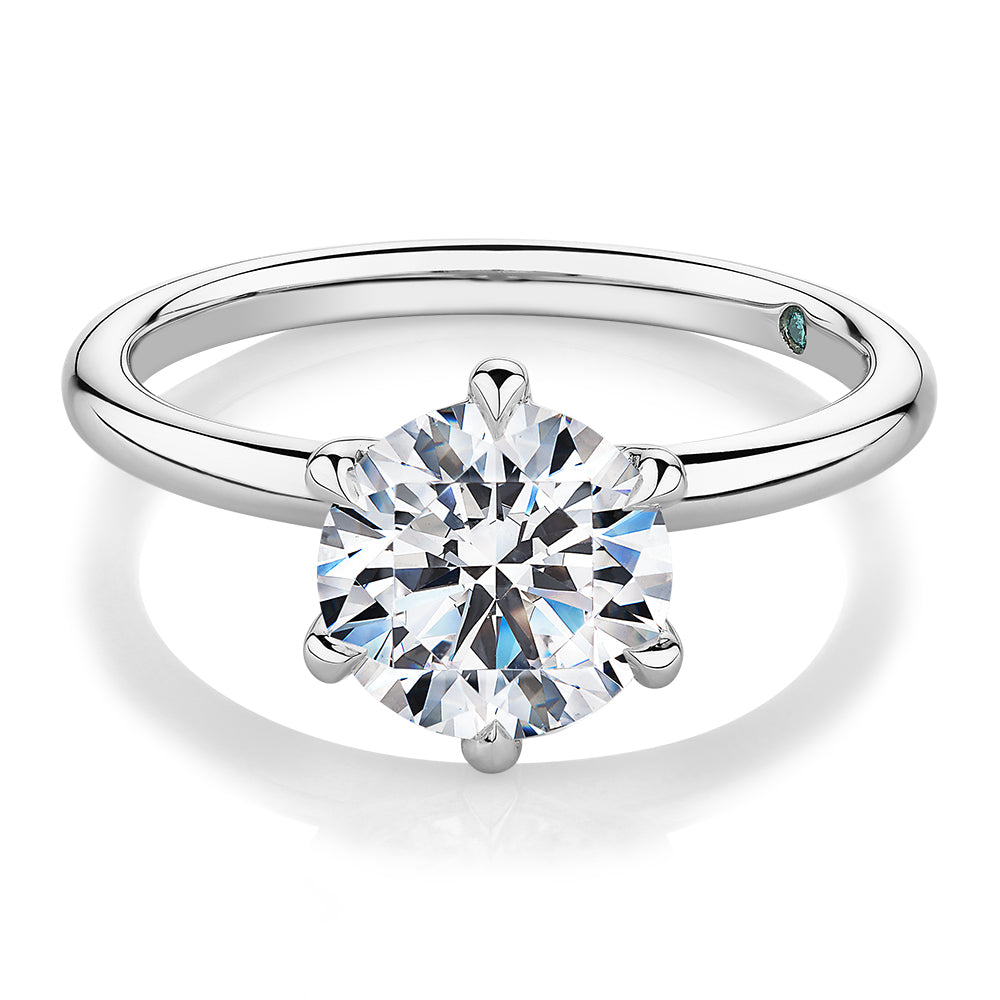 Premium Certified Laboratory Created Diamond, 2.00 carat round brilliant solitaire engagement ring in platinum