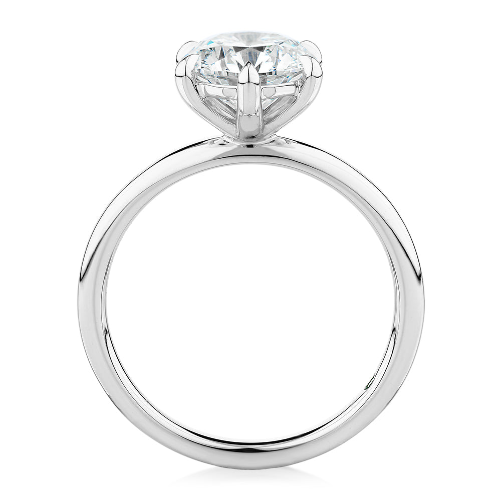 Premium Certified Laboratory Created Diamond, 2.00 carat round brilliant solitaire engagement ring in platinum