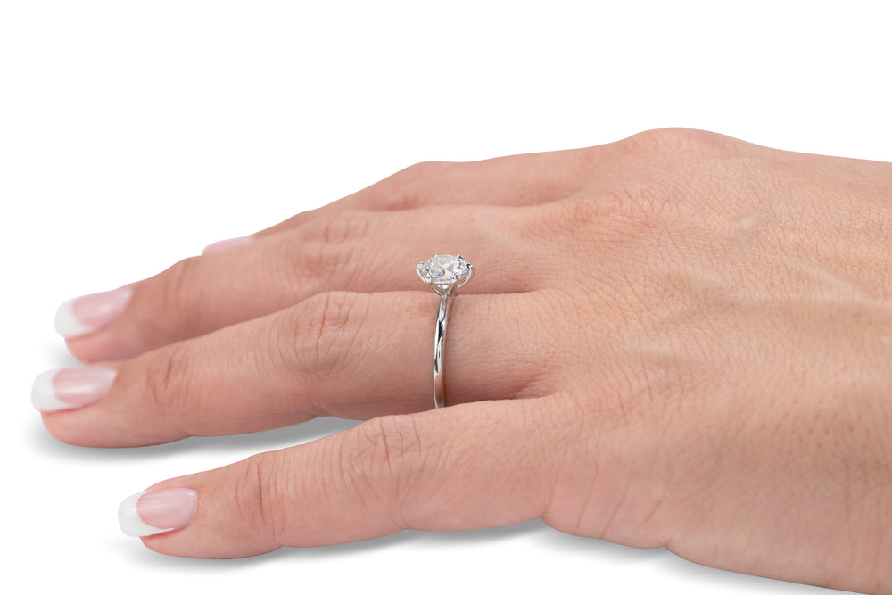 Signature Simulant Diamond 2.00 carat* round brilliant solitaire engagement ring in 14 carat white gold