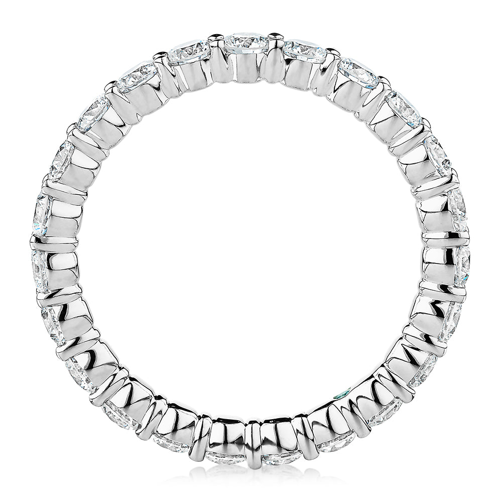 Premium Laboratory Created Diamond, 1.86 carat TW round brilliant all-rounder wedding or eternity band in 14 carat white gold