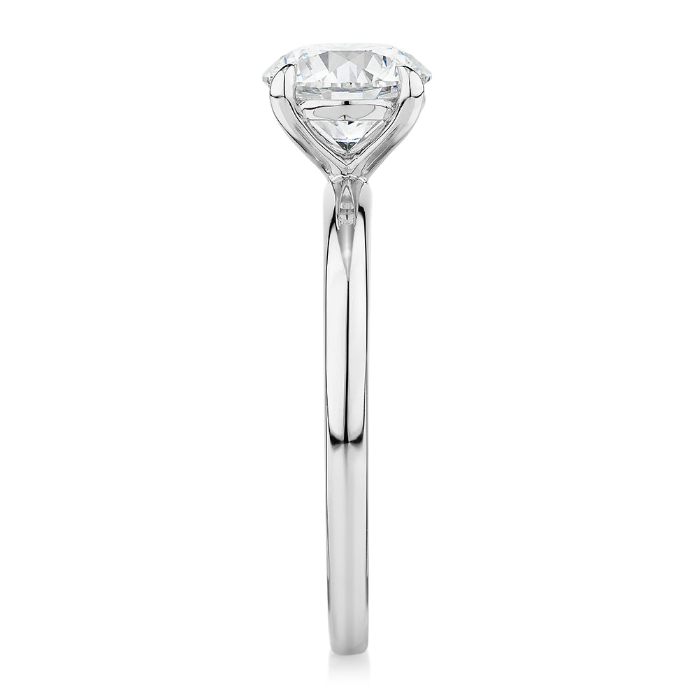Premium Certified Lab-Grown Diamond, 1.50 carat round brilliant solitaire engagement ring in platinum