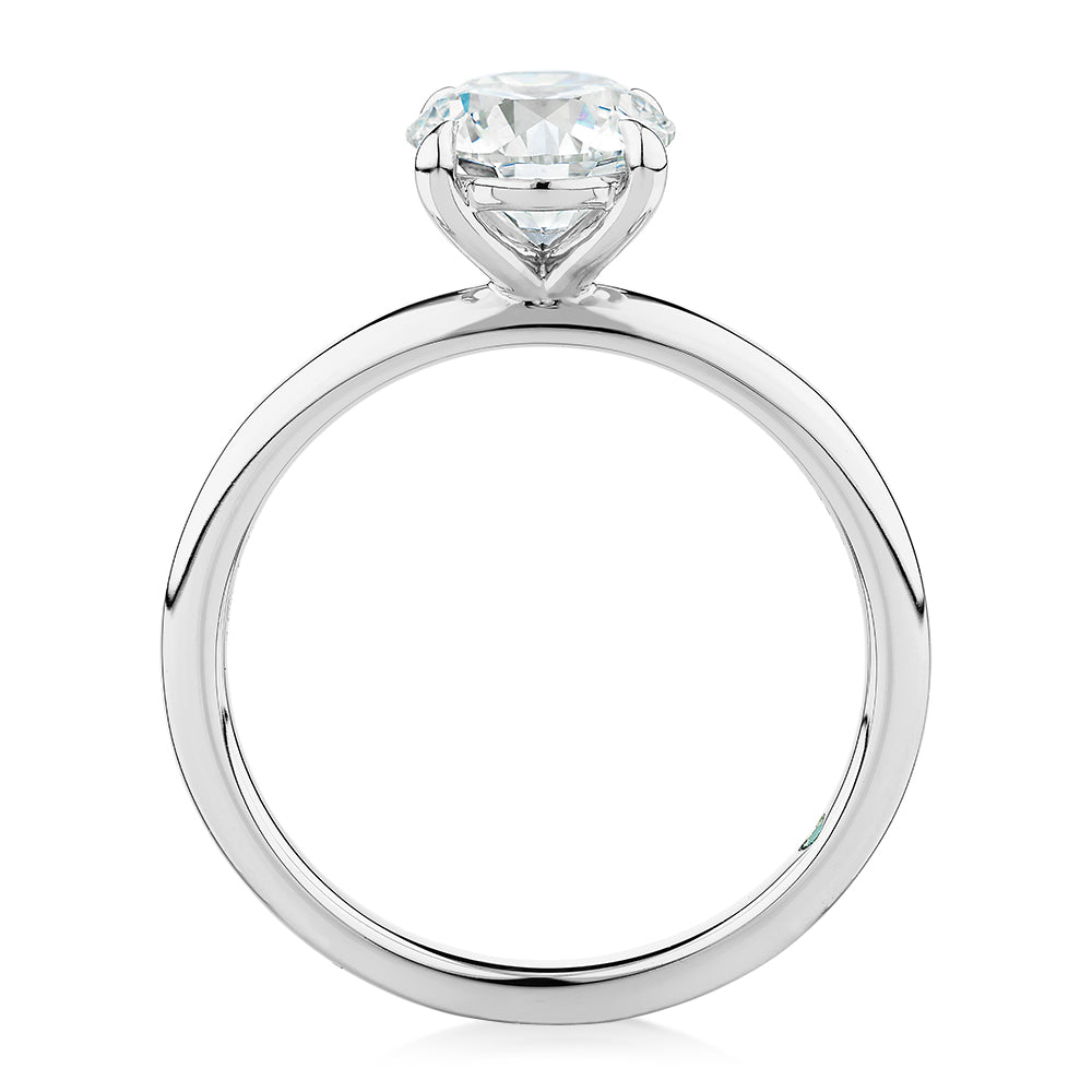 Premium Certified Lab-Grown Diamond, 1.50 carat round brilliant solitaire engagement ring in platinum