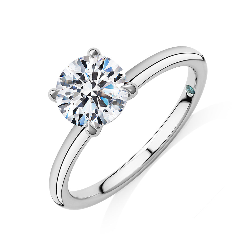 Premium Certified Lab-Grown Diamond, 1.50 carat round brilliant solitaire engagement ring in platinum