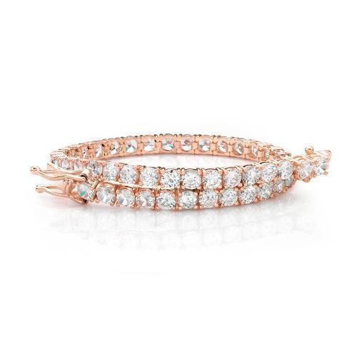 Round Brilliant tennis bracelet with 8.5 carats* of diamond simulants in 10 carat rose gold