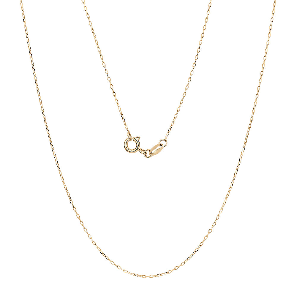 45cm diamond cut cable chain in 10 carat yellow gold