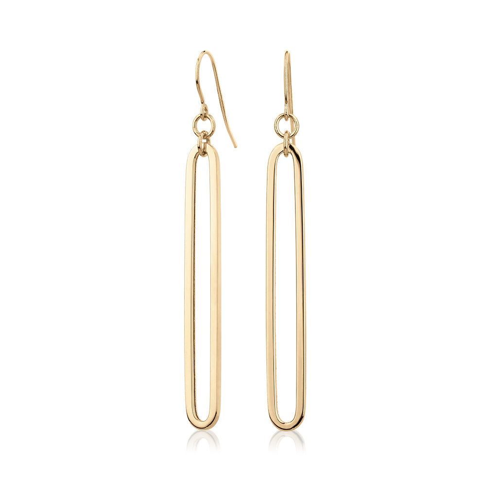 Drop earrings in 10 carat yellow gold