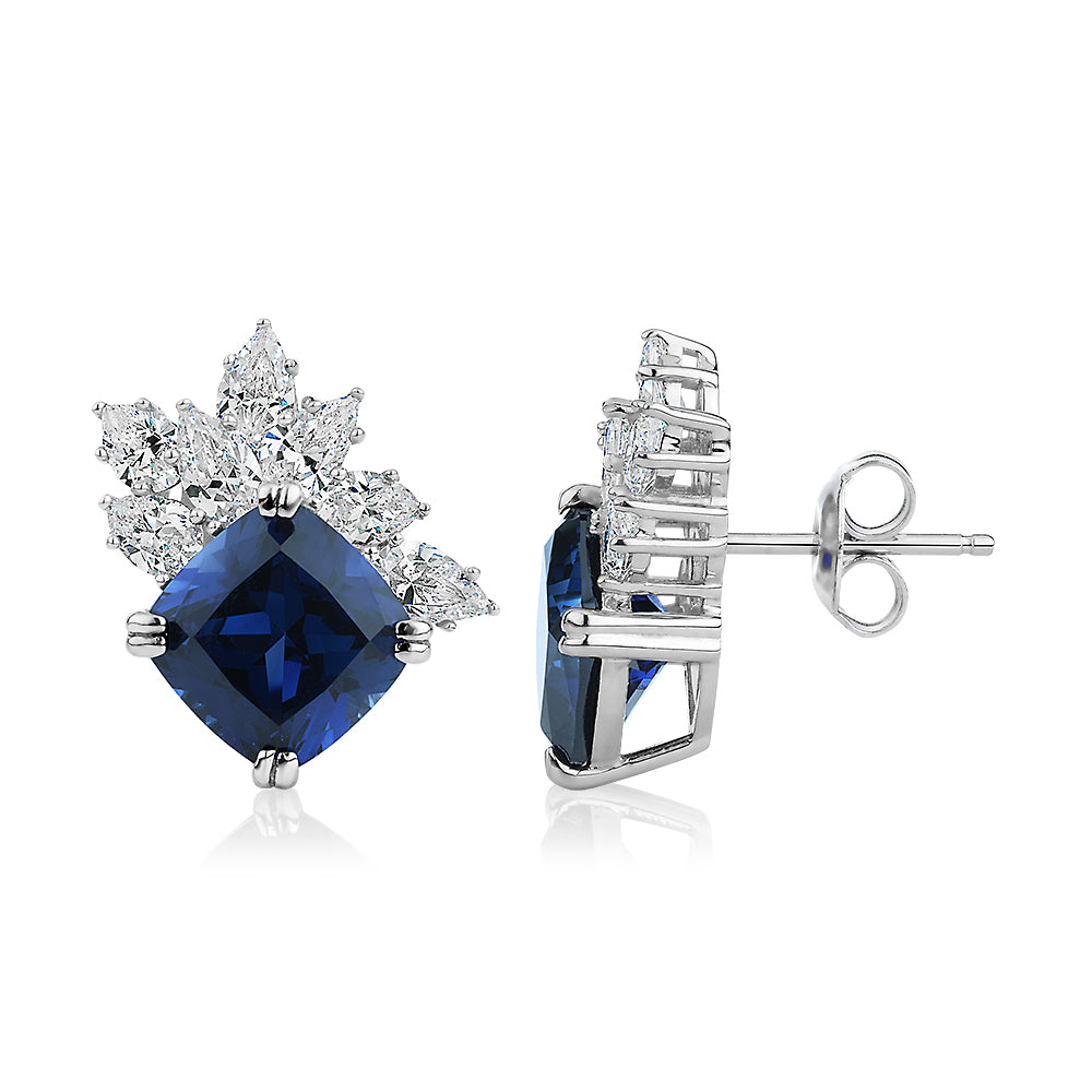 Statement earrings with 8.76 carats* of diamond simulants in sterling silver