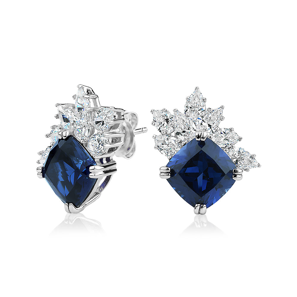 Statement earrings with 8.76 carats* of diamond simulants in sterling silver