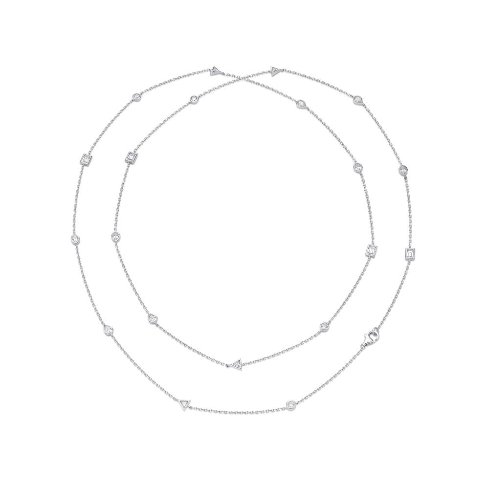 Boho necklace with 2.84 carats* of diamond simulants in sterling silver