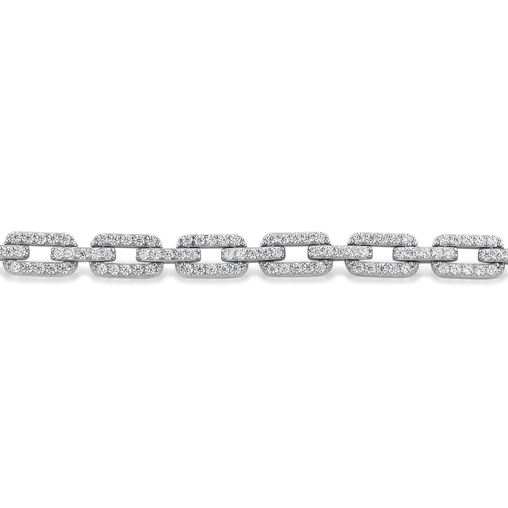 Slider necklace with 2.88 carats* of diamond simulants in sterling silver