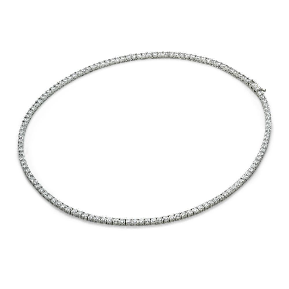 Round Brilliant tennis necklace with 19.72 carats* of diamond simulants in 10 carat white gold