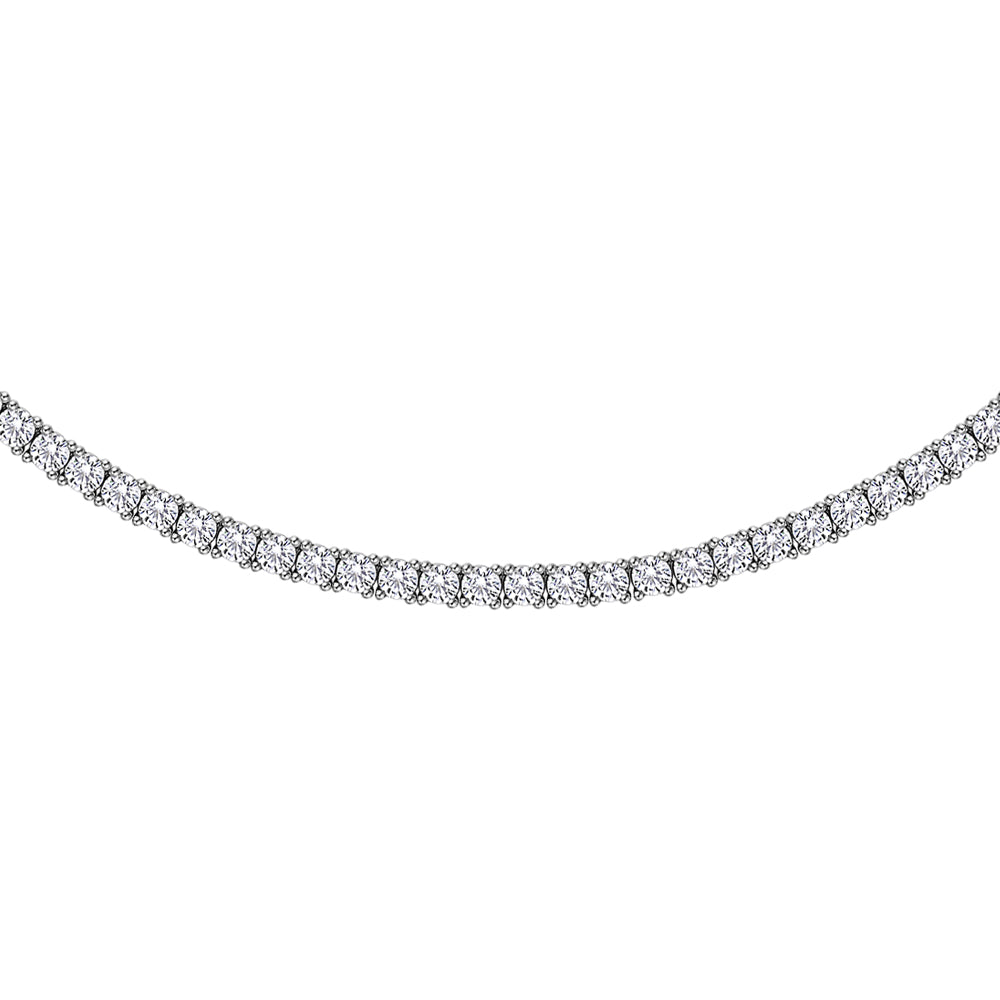 Round Brilliant necklace with 13.86 carats* of diamond simulants in sterling silver