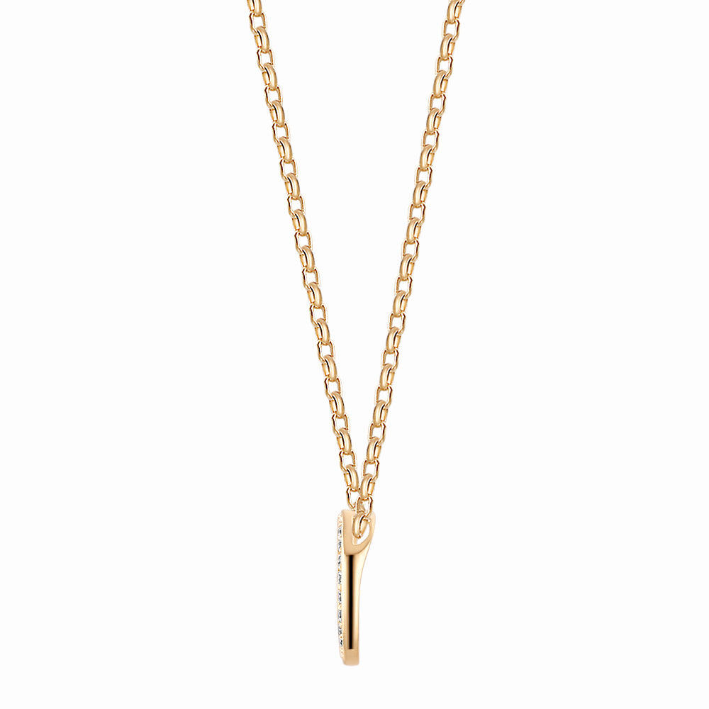 Circle pendant with 0.69 carats* of diamond simulants in 10 carat yellow gold
