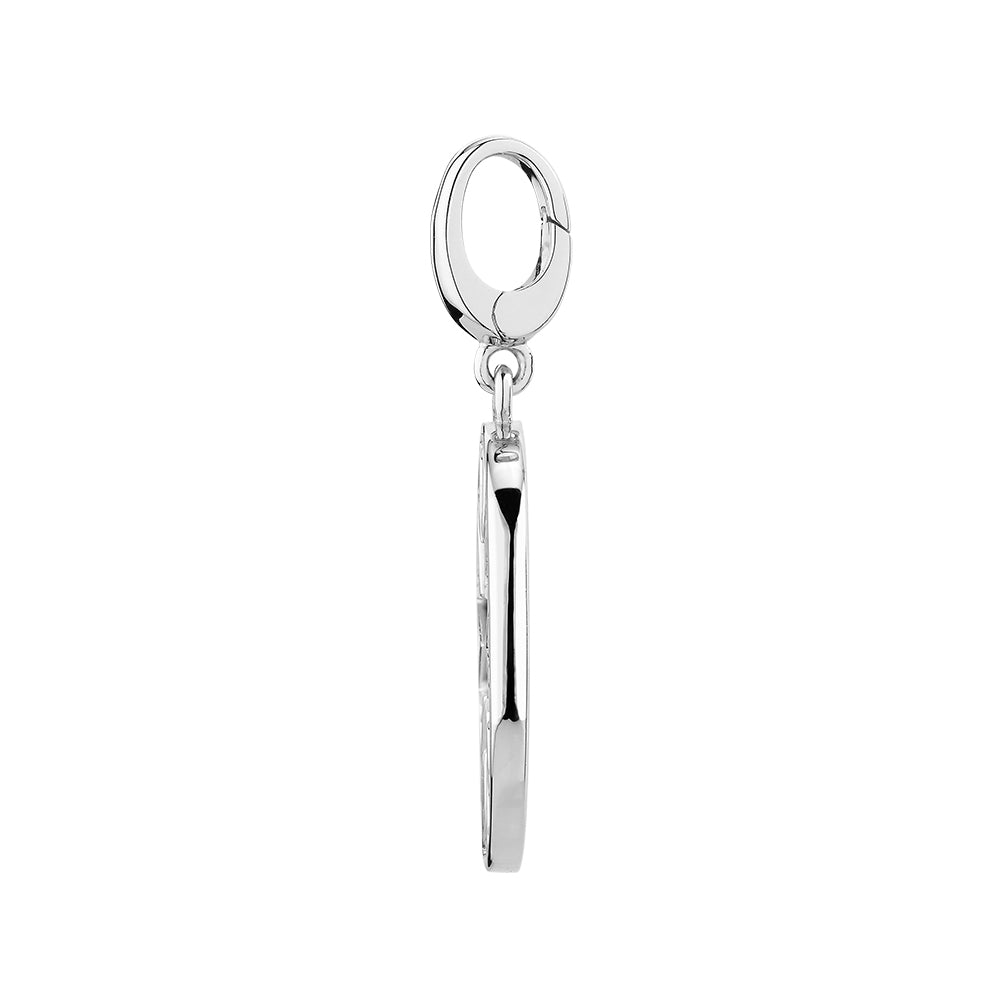 Round Brilliant charm pendant with 0.27 carats* of diamond simulants in sterling silver