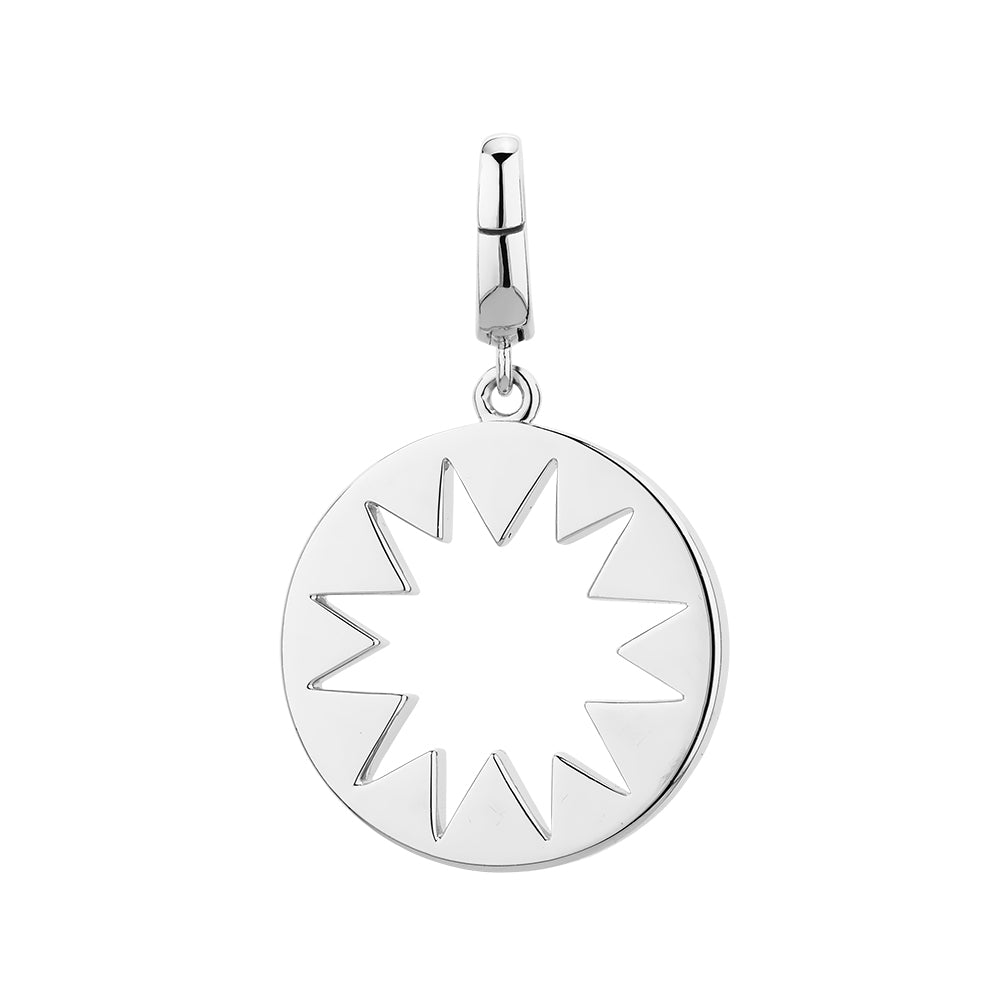 Round Brilliant charm pendant with 0.27 carats* of diamond simulants in sterling silver