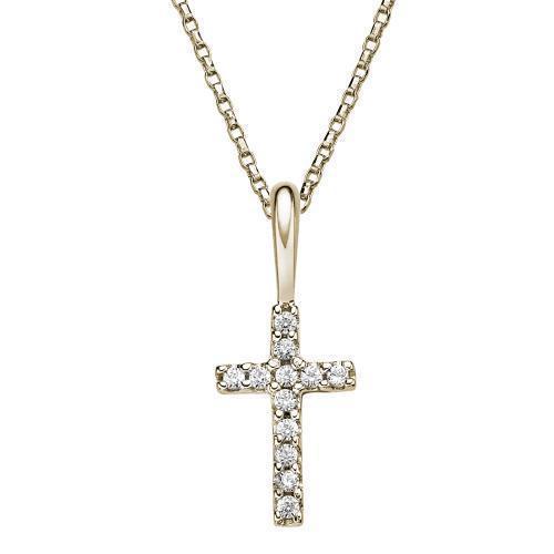 Cross pendant in 10 carat yellow gold