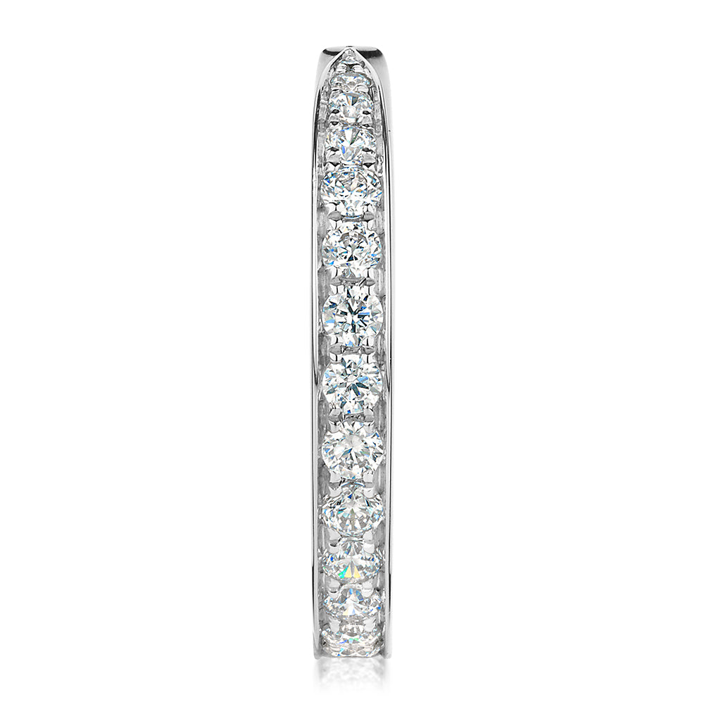 All-rounder eternity band with 0.75 carats* of diamond simulants in 10 carat white gold