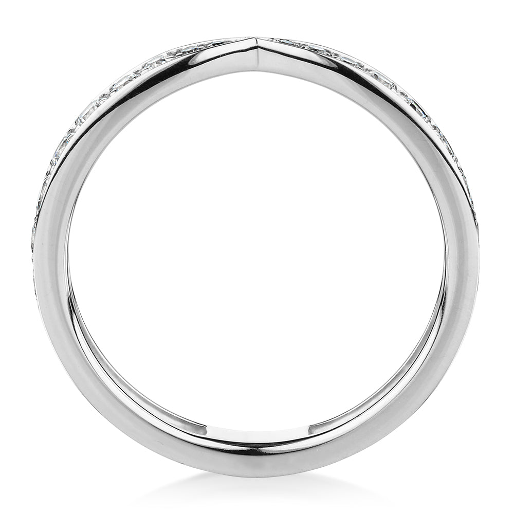 All-rounder eternity band with 0.75 carats* of diamond simulants in 10 carat white gold